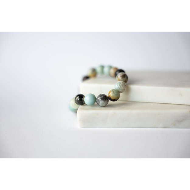 Apyrankė iš amazonito akmenukų 10 mm 1