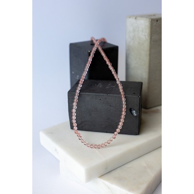 Rožinio kvarco vėrinys 1