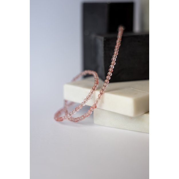 Rožinio kvarco vėrinys