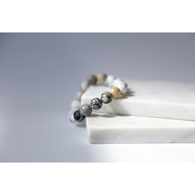 Hovlito ir pikaso jaspio apyrankė 10mm 1