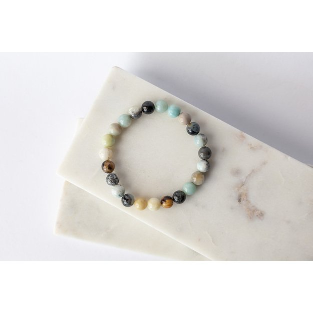 Apyrankė iš amazonito akmenukų 8 mm