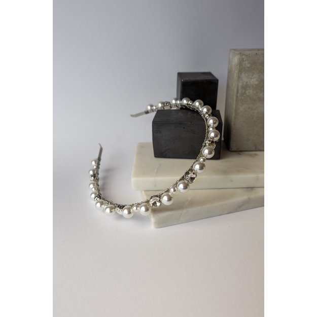 Lankelis su perlų masės karoliukais ir kristalais 1