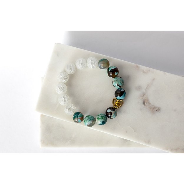 Apyrankė iš kvarco ir agato akmenų 12 mm