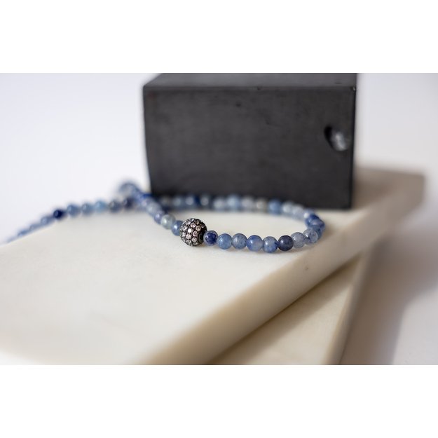 Vėrinys su sodalito akmenimis ir cirkoniu