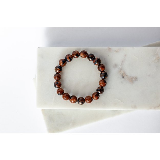 Saulės ir kairo akmens apyrankė 10 mm