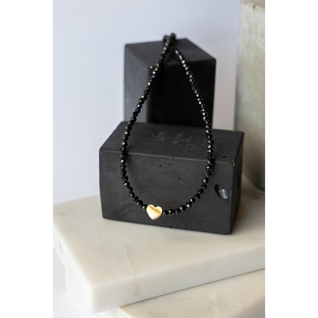 Vėrinys ir auskarai su juodo cirkonio akmenimis 1